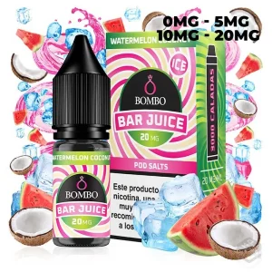 sales de nicotina watermelon coconut ice bar juice by bombo 10ml